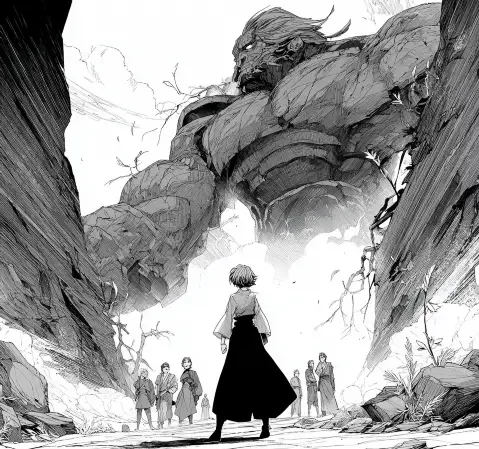 漫画阅读场景：一本摊开的韩漫单行本与一杯咖啡，旁边散落几册不同题材的漫画书脊